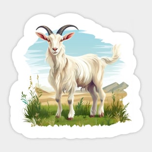 White Goat Sticker